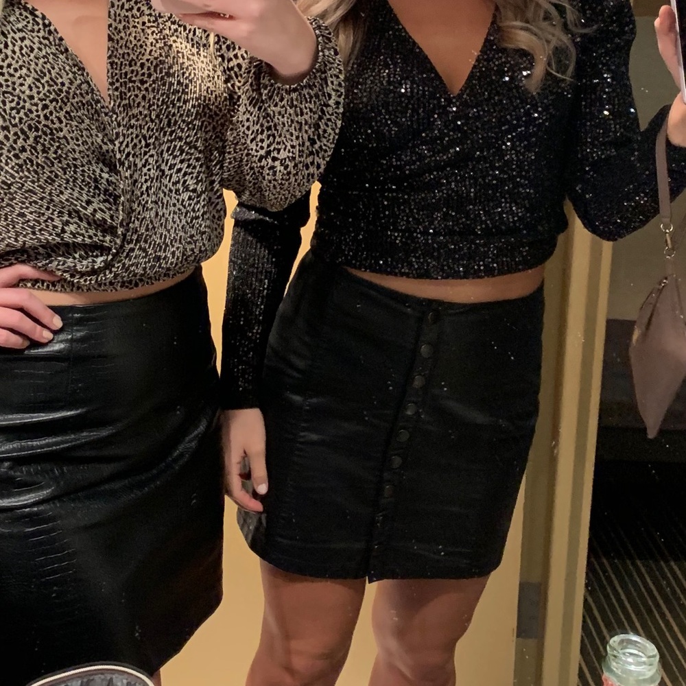 Pleather black skirt!